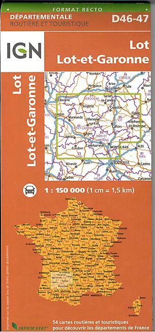 IGN - D46 47 LOT ET LOT ET GARONNE ECHELLE 1 150 000