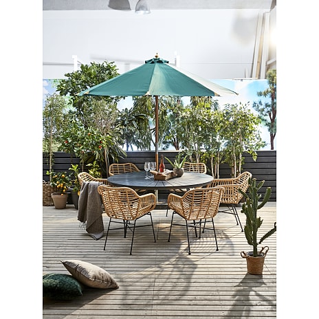 Kerteminde sort - nonwood havebord Ø150 cm, antracit stel