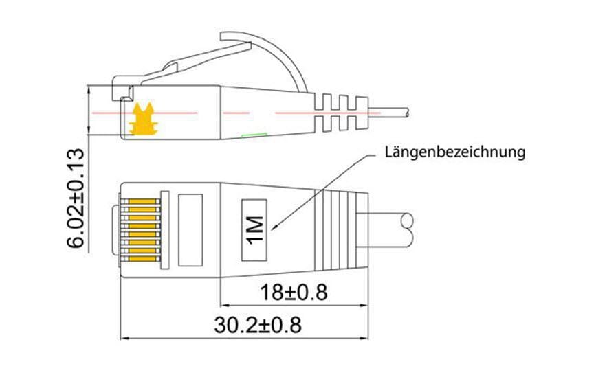 Slimpatchkabel RJ-45 - RJ-45, Cat 6, UTP, 1.5 m, GrauUnscreened/Unshielded Twisted-Pair-Kabel (UTP) mit Klinkenschutz