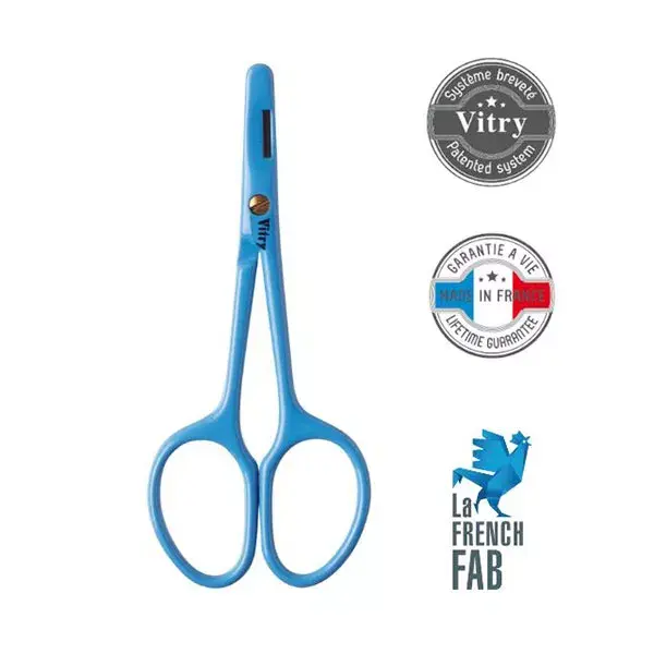 Vitry Ciseaux Nourrisson Inox Bleu Modèle Breveté