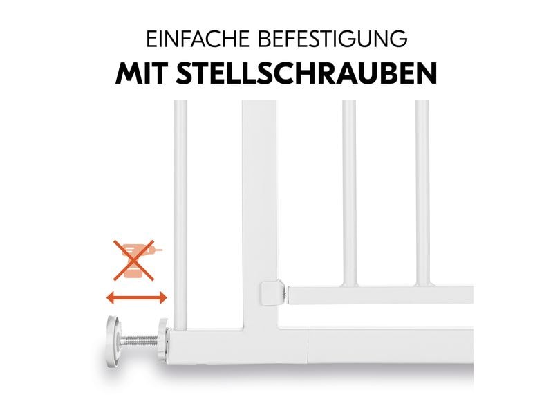 Hauck Türschutzgitter Open N Stop 2 75 cm - 80 cm Praktisches, manuell schliessendes Tür- und Treppenschutzgitter-Set