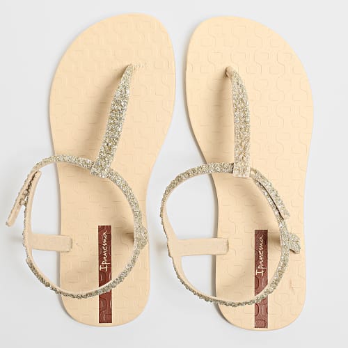 Tongs Femme Classic Brilha Beige Doré