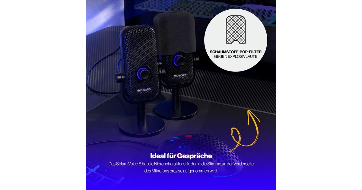ENDORFYSolum Voice S microfoon  (Zwart, USB-C)