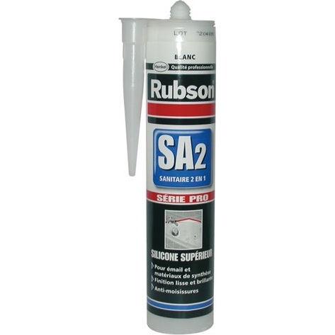 Mastic silicone - sanitaire - 2 en 1 - 280 mL - blanc