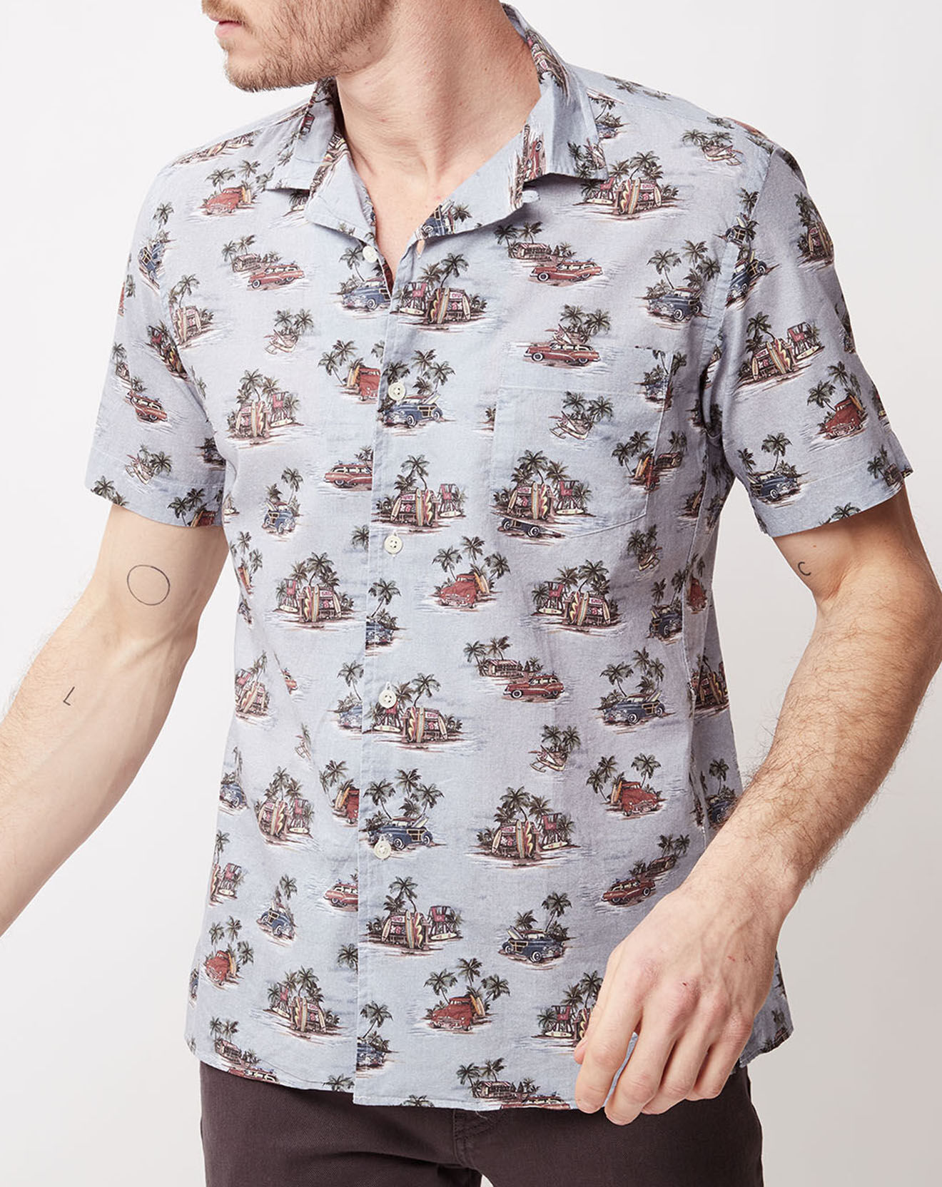 Hartford Chemise slim Slam imprimée bleu/multicolore
