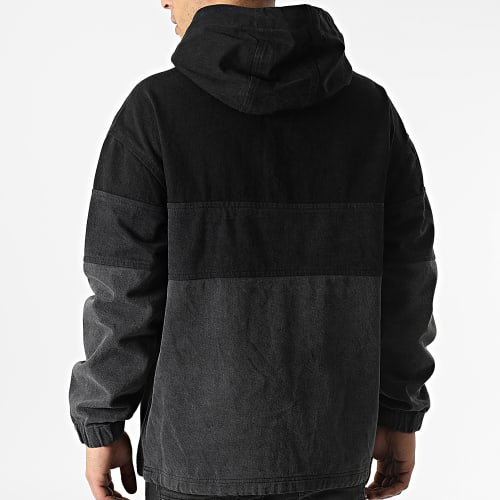 Veste Jean Outdoor A Capuche M6629 Noir Gris Anthracite