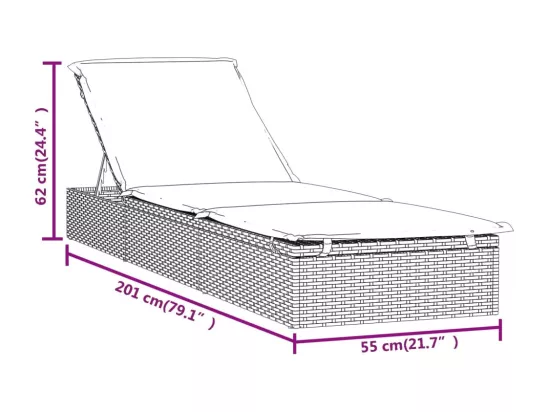 Transat 1 pc avec table gris résine tressée