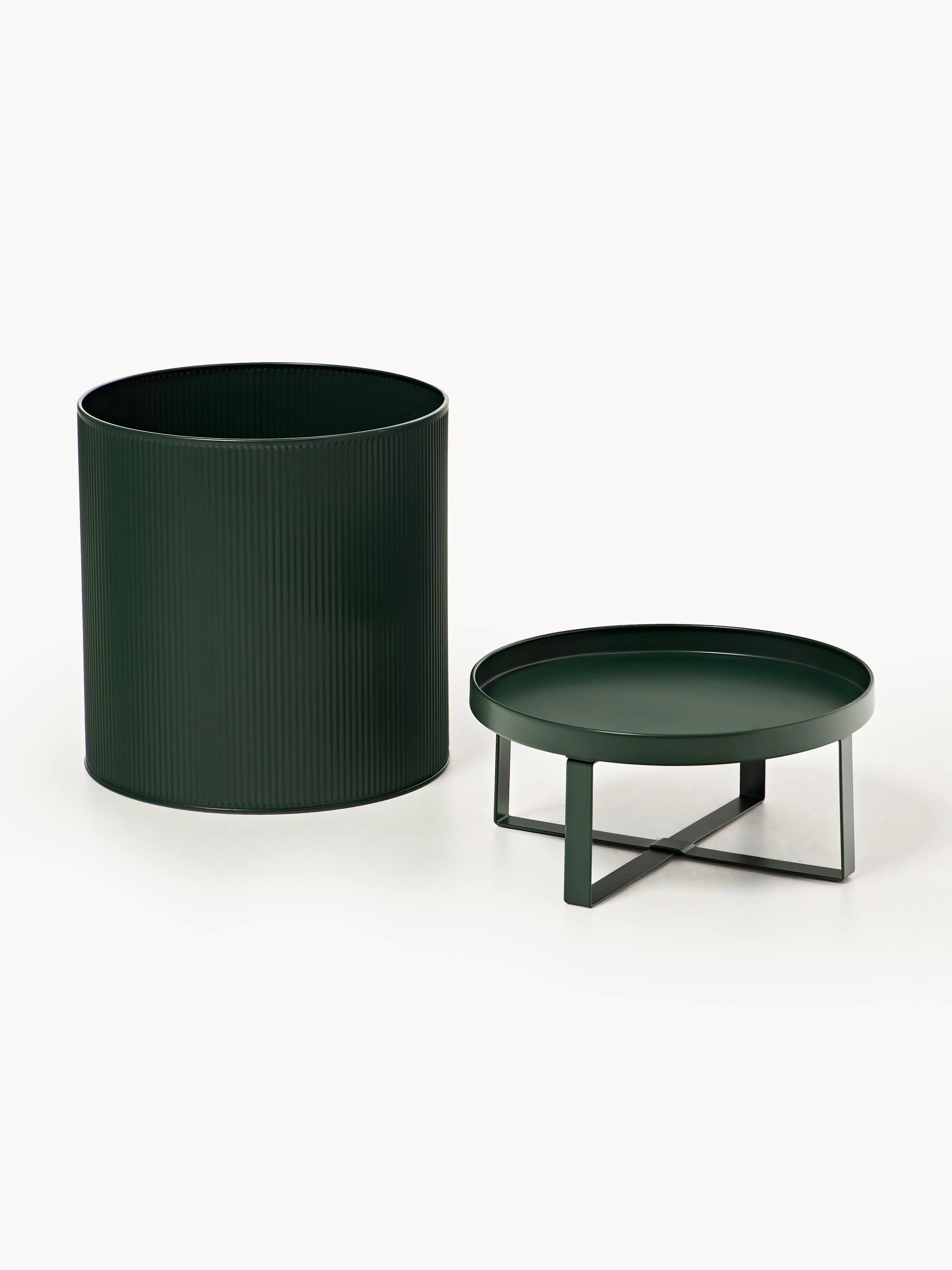 Bloempot Bau met gegroefd oppervlak, H 38 cm