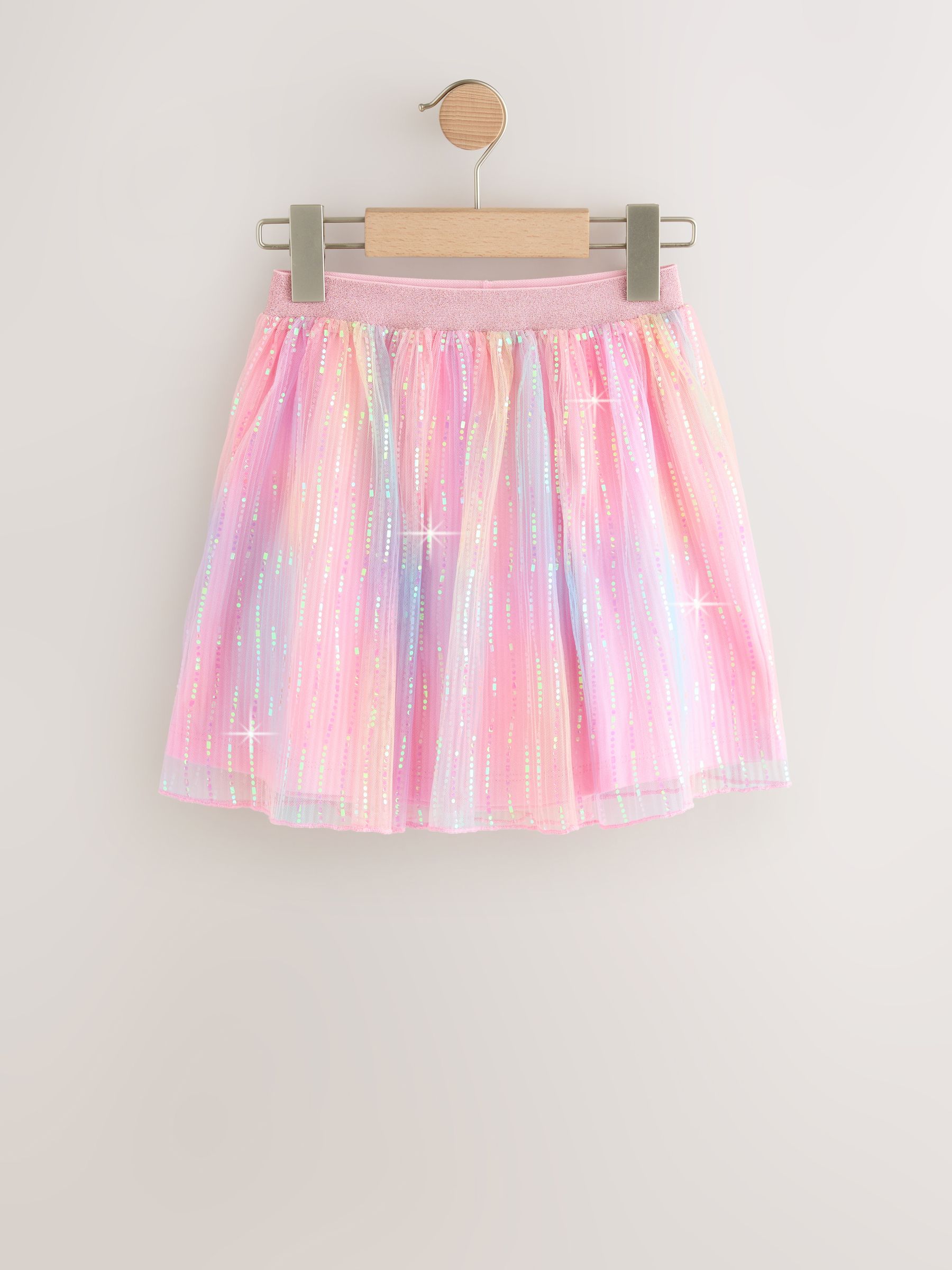 Pink Rainbow Sparkle - Rok met elastische taille (3-16jr)