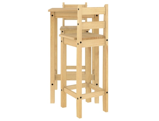 VIDAXL - Ensemble table et chaises Ensemble de bar 3 pcs bois de pin massif