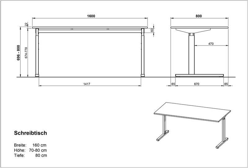MID.YOU Schreibtisch PROFI 2.0