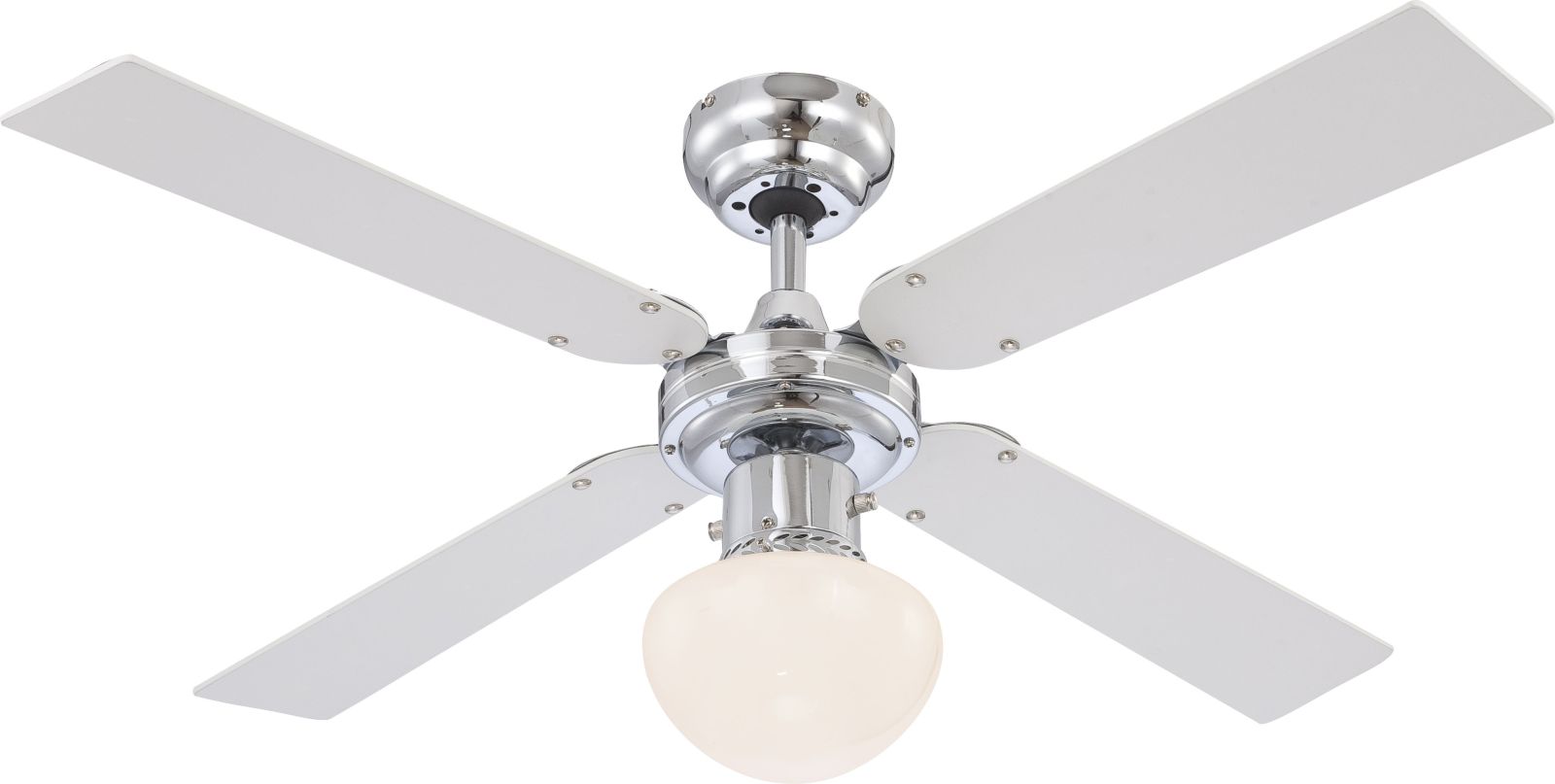 Deckenventilator CHAMPION - Chrom-silber - mit Licht