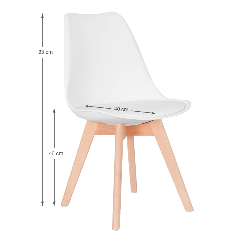 Chaise scandinave 'Suzy' blanche