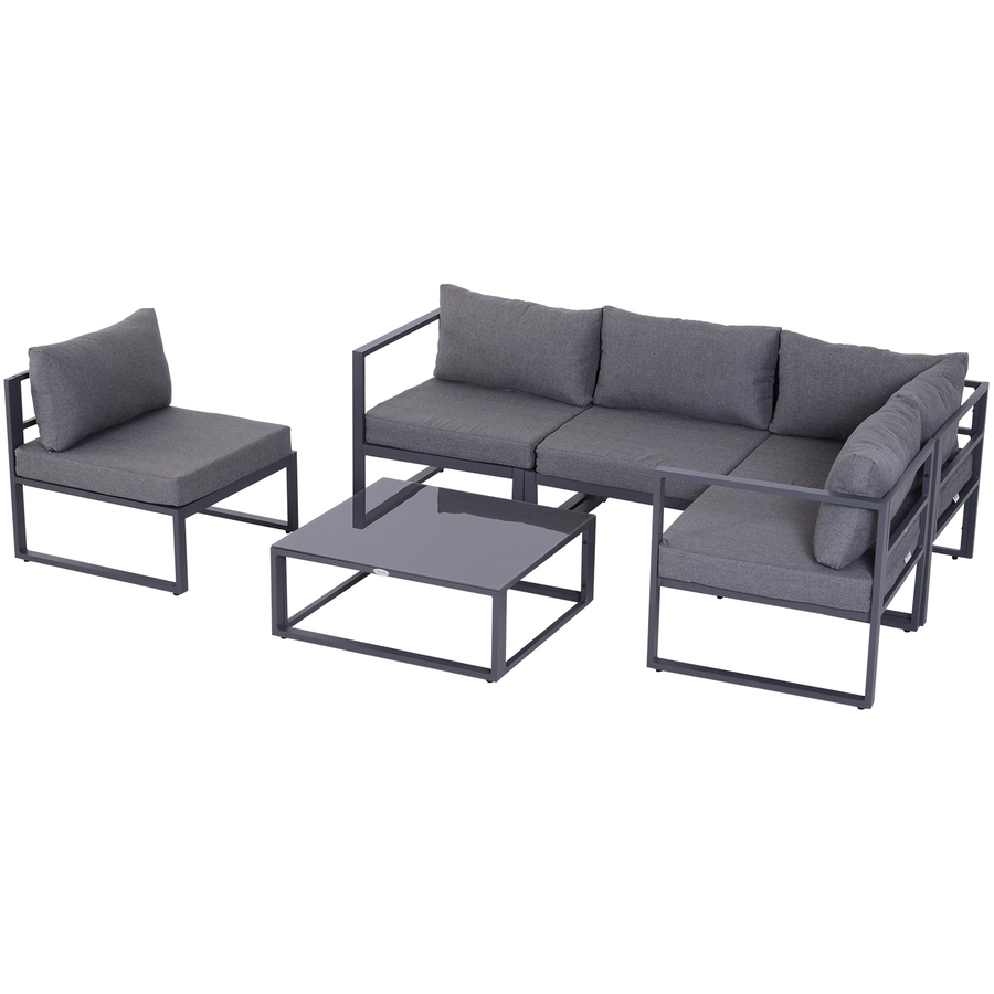 Outsunny Gartensofaset für 4–5 Personen grau