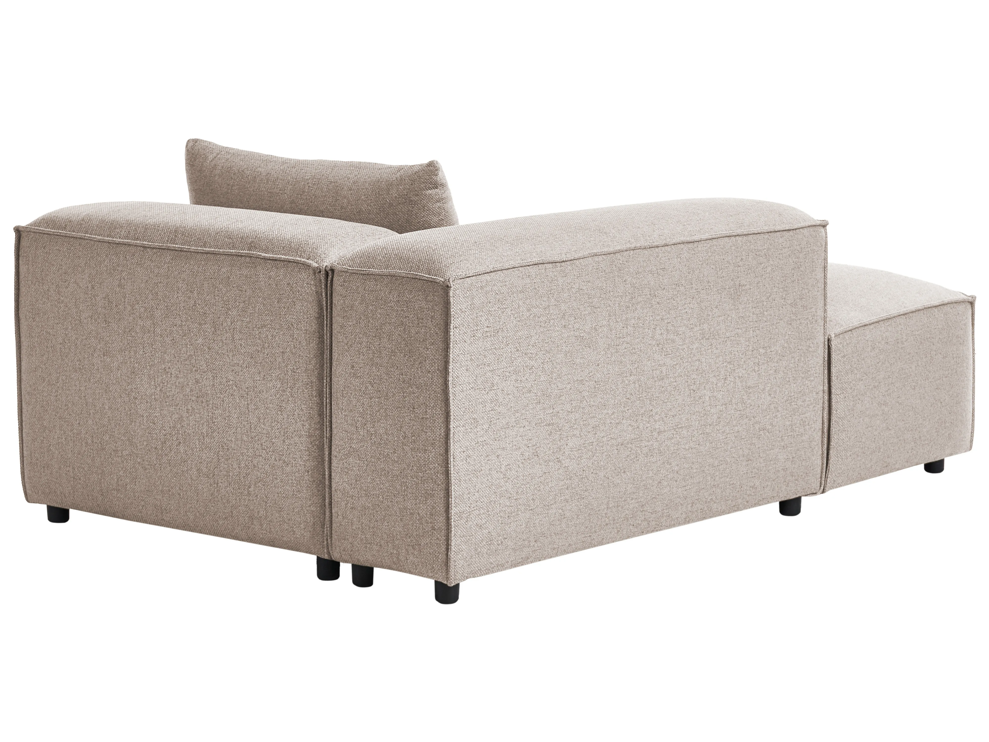 Rechtszijdige chaise longue BRANDE Stof Lichtbruin