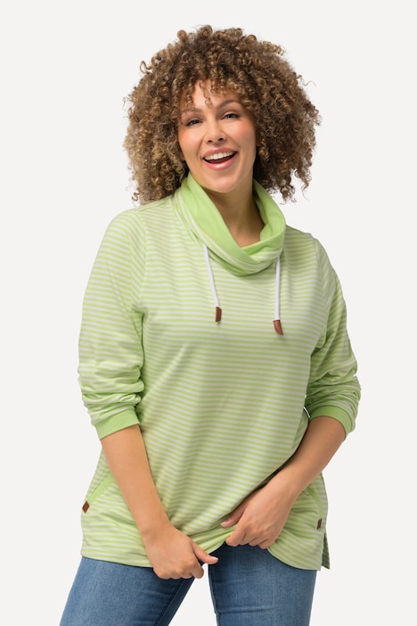 Sweatshirt, Ringel, Classic, Stehkragen, Langarm