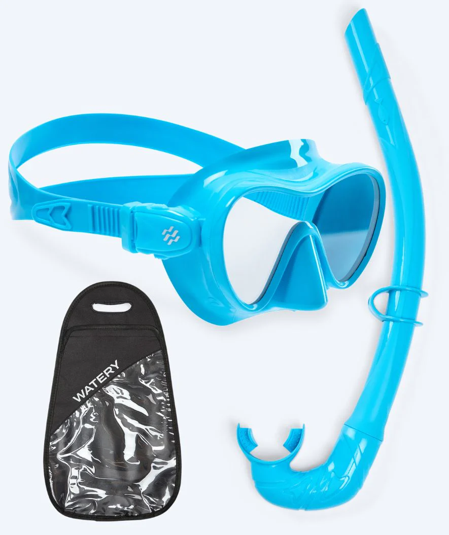 Watery Combo snorkelsæt til børn - Cliff - Lyseblå