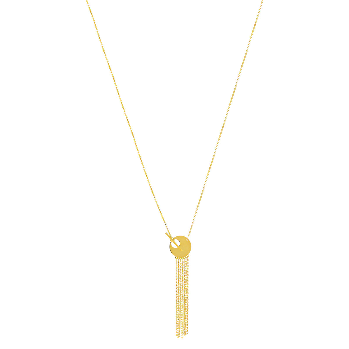 Collier or jaune 375 motif cercle 45 cm