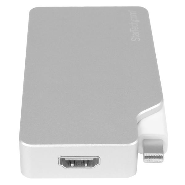StarTech.com Adaptateur de voyage audio/vidéo 3 en 1 - Mini DisplayPort vers VGA, DVI ou HDMI - 4K - Aluminium