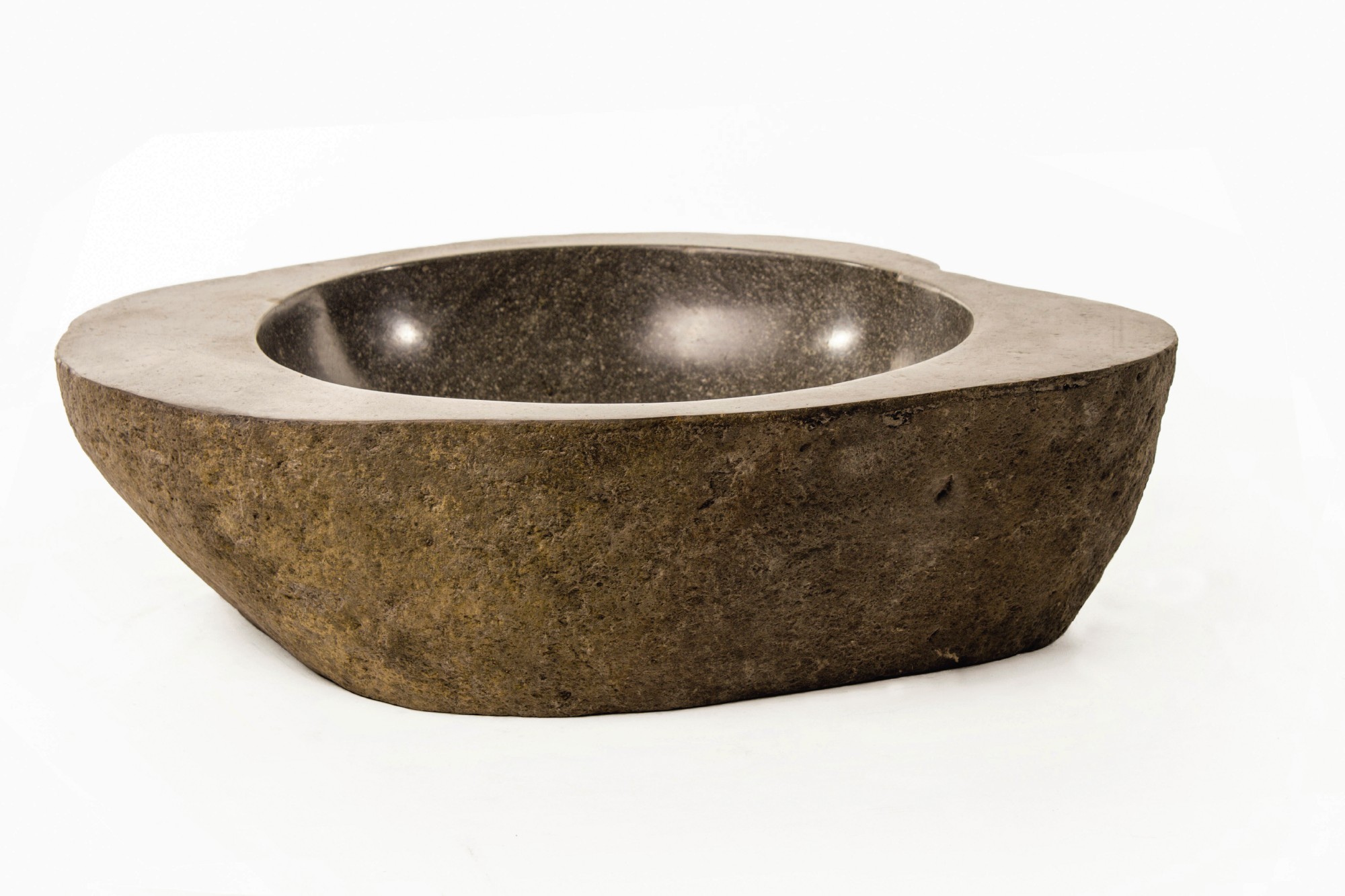 Natursteinwaschbecken, grau, Ø innen ca. 35 cm von fischer's lagerhaus