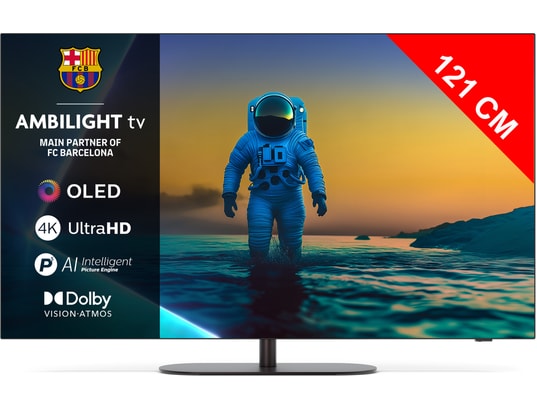 PHILIPS - TV OLED 4K 121 cm 48OLED810 Ambilight 144Hz - pied pivotant