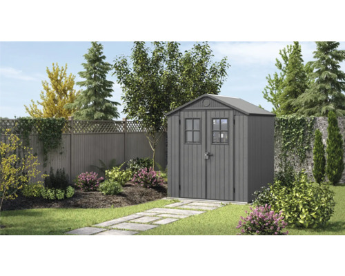 Keter Darwin 6x8 tuinhuis inclusief vloer 190 x 244 cm antraciet