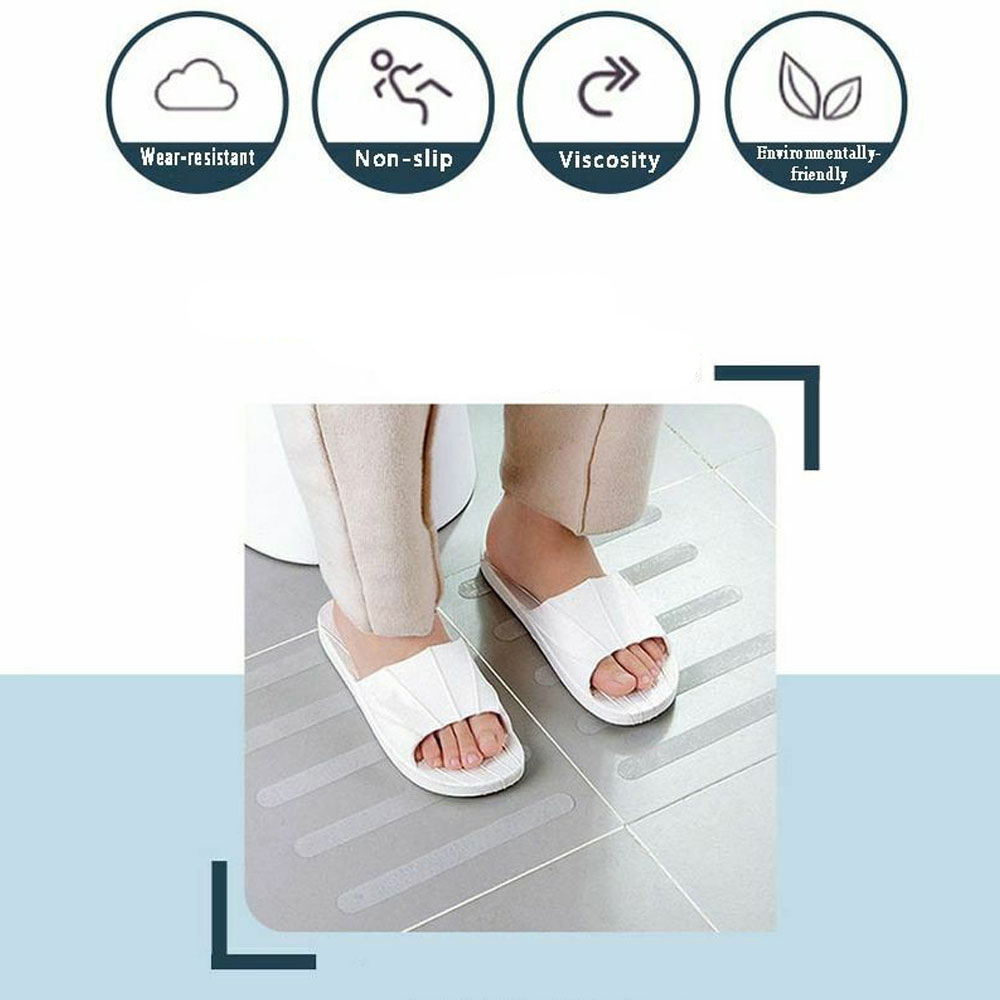 (19-tlg. Set) 2x38cm Selbstklebendes Anti-Rutsch Pad Sticker für Dusche / Badewanne - Transparent