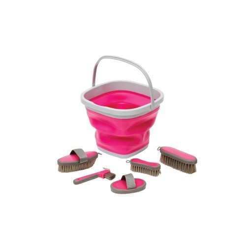 Balde Roma para limpeza de cavalos, rosa