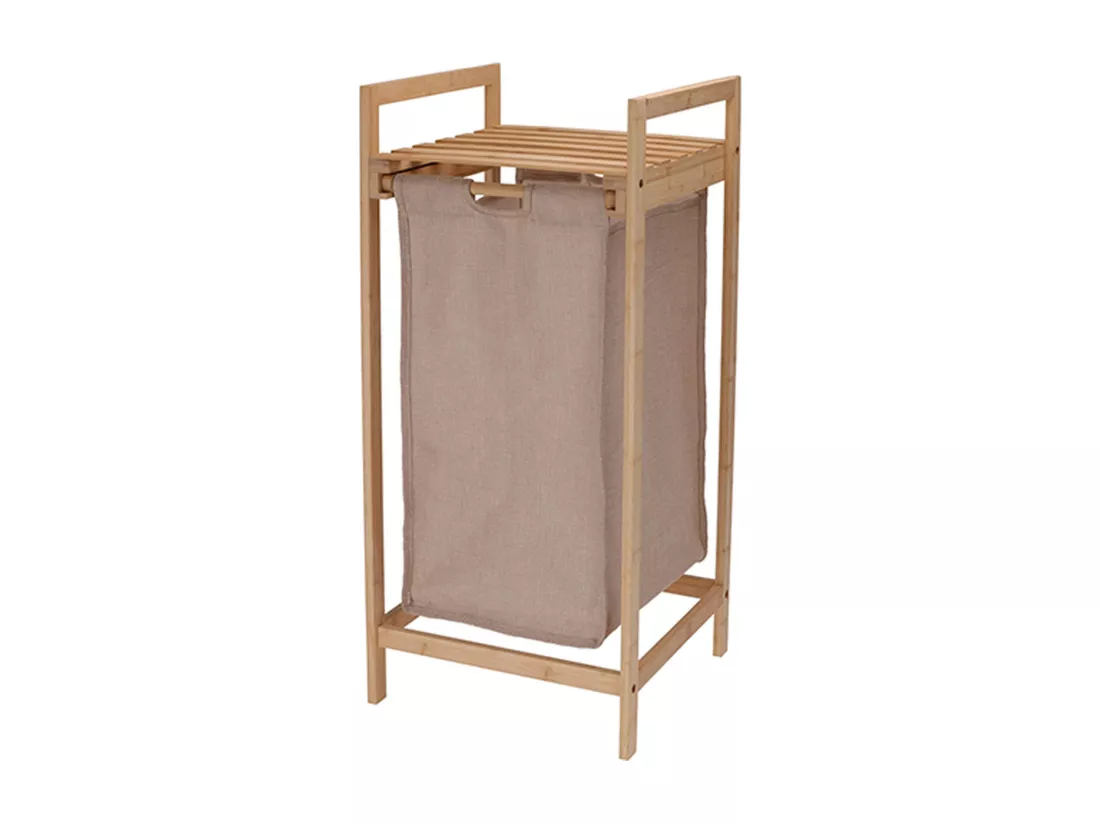 Panier froid Well Home en bambou avec étagère 33x33x73cm
