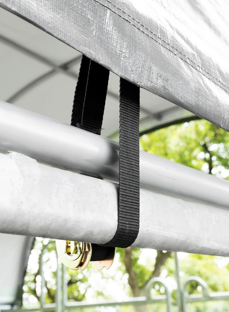 GreenYard® Weidezelt-Überdachung - ca. 360 x 360 x 160 cm Abdeckplane Schutzhülle mit Stahlrahmen