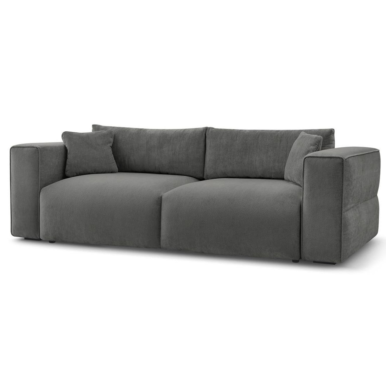 Bobochic Canapé convertible coffre ezechiel gris foncé - 265x109x82 cm
