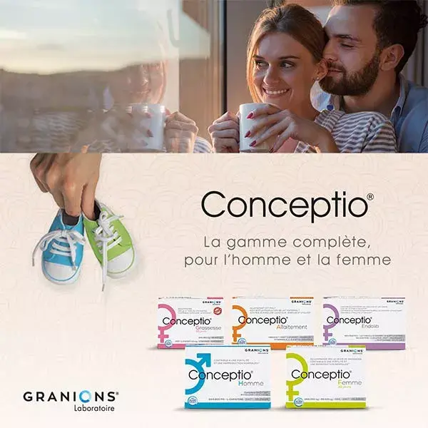 Granions Conceptio Lot spécial fertilité couple Homme 90 capsules et 30 sachets + Femme 30 gélules et 30 capsules