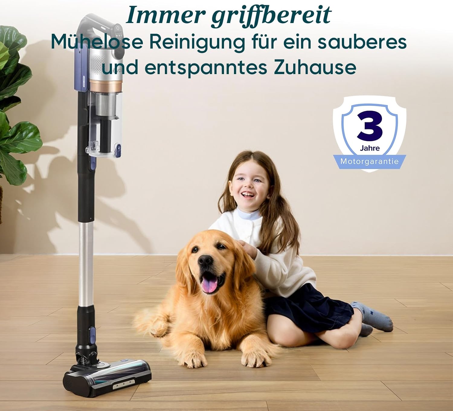 Levoit - Akku Staubsauger - Laufzeit für 150㎡ - Staubsauger Kabellos - 99,9 Prozent Staubfangrate - Mini-Motorbürste - Selbststehend - Anti Tangle - Für Tierhaare/Teppiche/Hartböden/Auto - LVAC-300