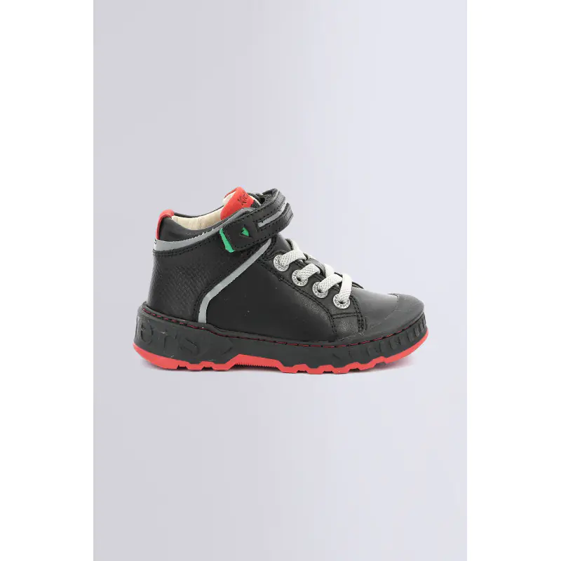 KICK TEEN NOIR ROUGE SNEAKERS HAUTES Cuir Garçon