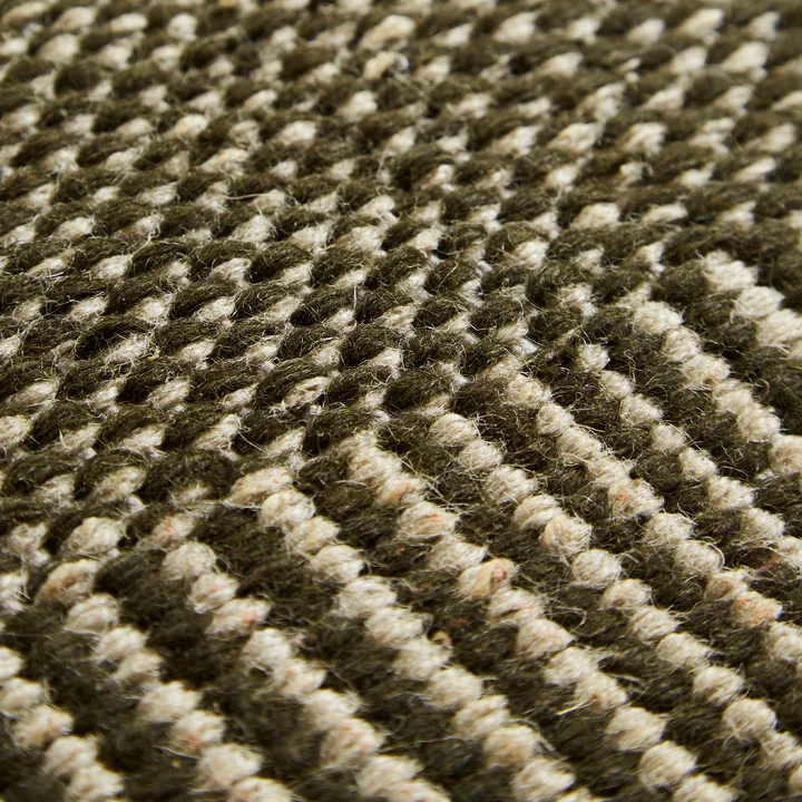 Woud - Rombo Teppich, 90 x 140 cm, weiss / moosgrün