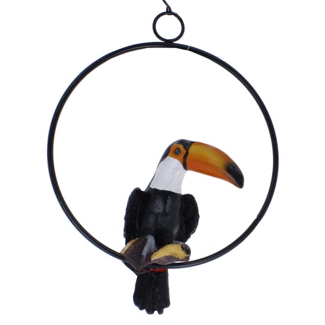Dekohänger - Tucan - aus Polyresin und Metall - ca. 18 x 7 x 28 cm