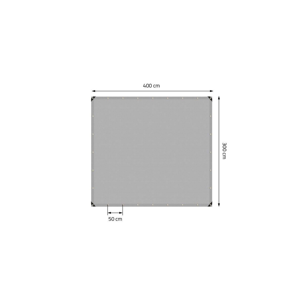 ECD Germany Premium Tarpaulin, Geweven zeildoek met ringen, 4x3m 12m², 650g/m², Grijs, PVC, Waterdicht, Scheurvast, 10 Haken, Vrachtwagenzeil, Bootzeil, Tuinzeil, Houten zeil, Beschermhoes voor tuinmeubelen, Zwembad, Auto