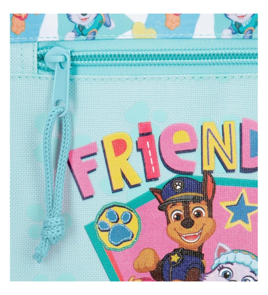 Mochila Joumma Bags Paw Patrol Friendship Fun 33cm adaptável a carrinho turquesa