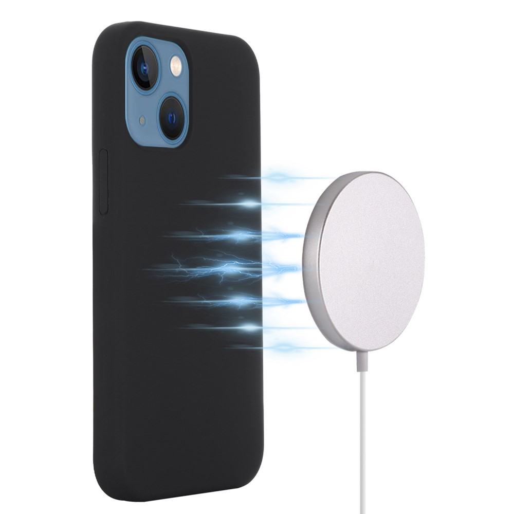 iPhone 14 MagSafe Soft Silikon Case Hülle - Schwarz
