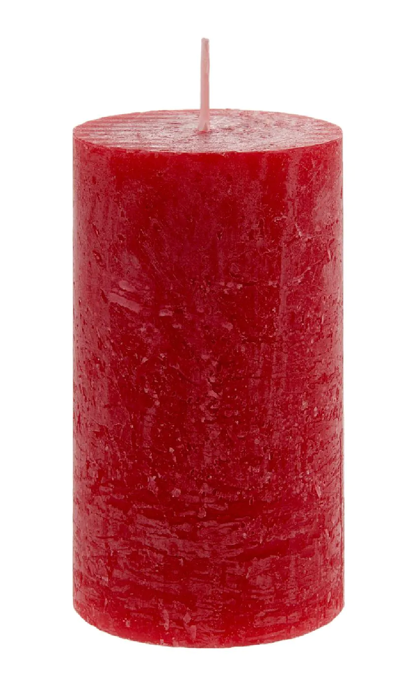 Kerze Rustik Lara rot 12 cm