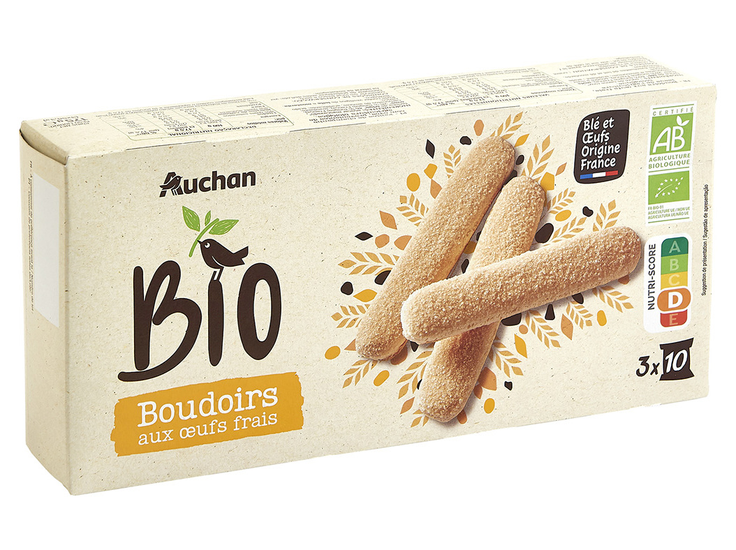BOLACHAS PALITOS AUCHAN BIO COM OVOS FRESCOS 175G