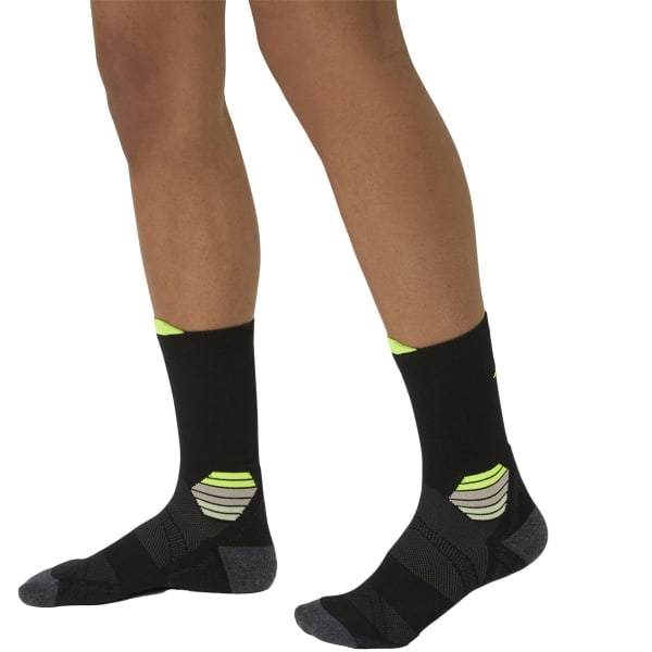 Chaussette running ASICS FUJITRAIL RUN CREW SOCK PERFORMANCE BLACK/SAFETY YELLOW