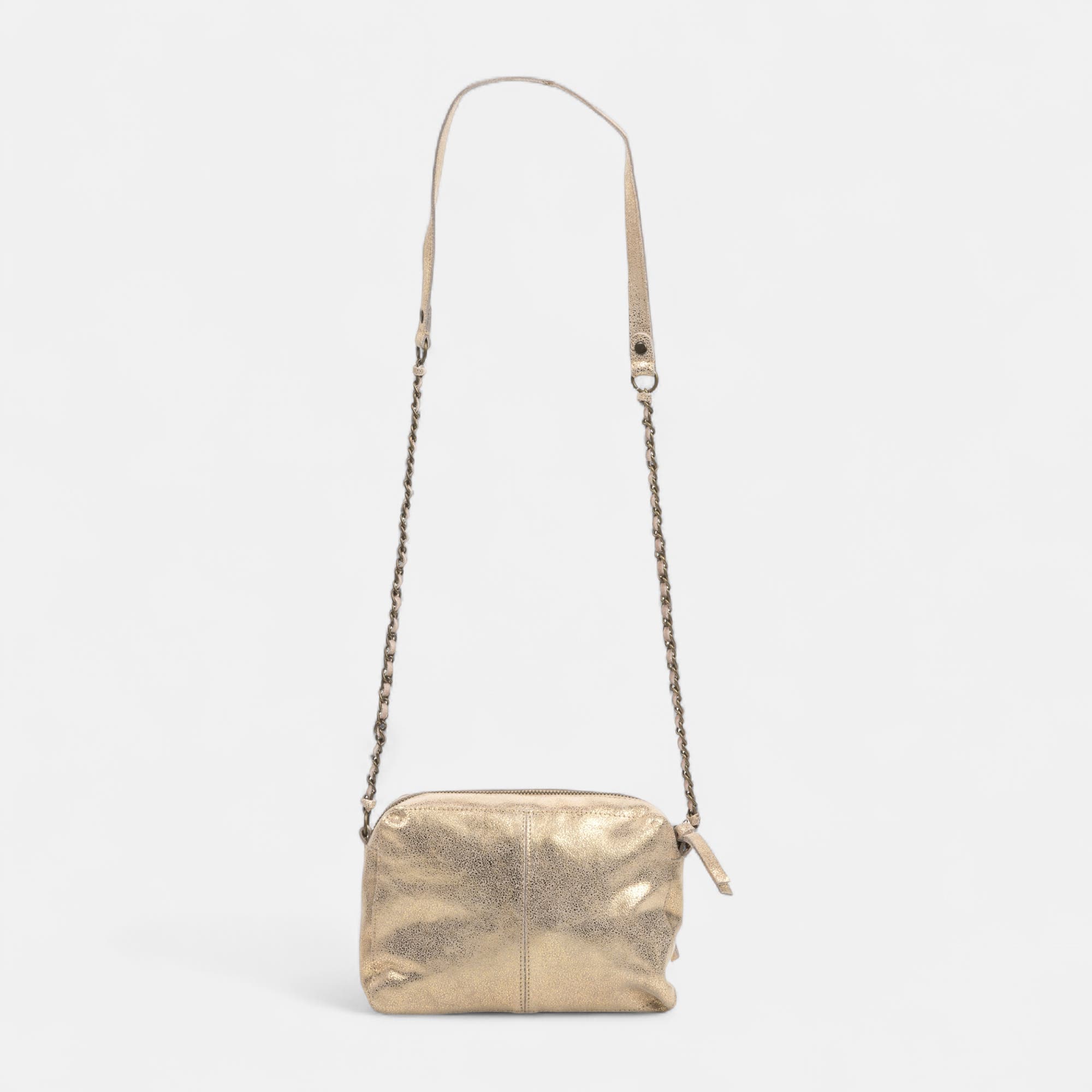 Sac bandoulière en cuir or