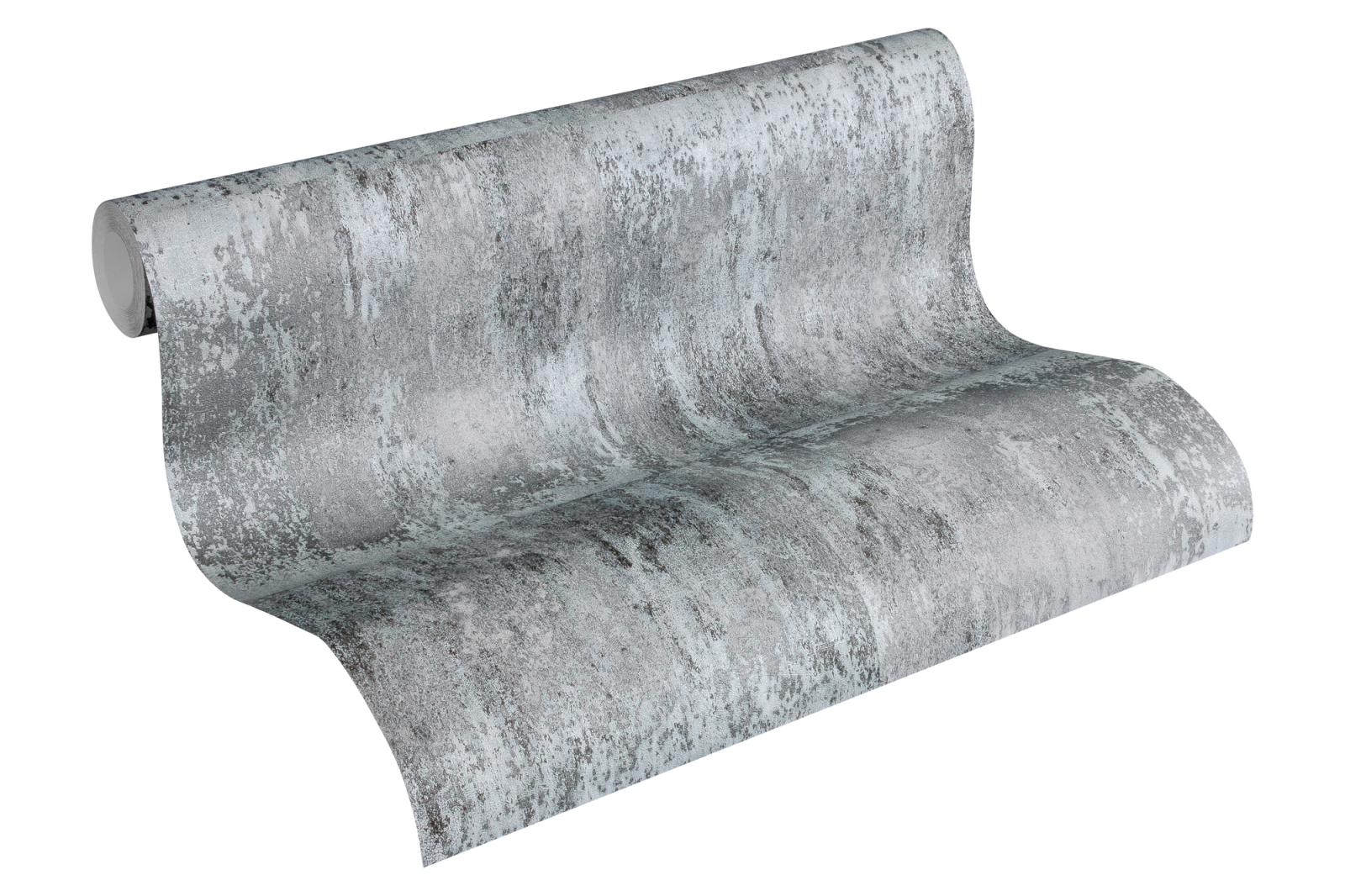 Vliestapete - MATERIAL - Stahlwand - grau-schwarz-metallic - 10 Meter