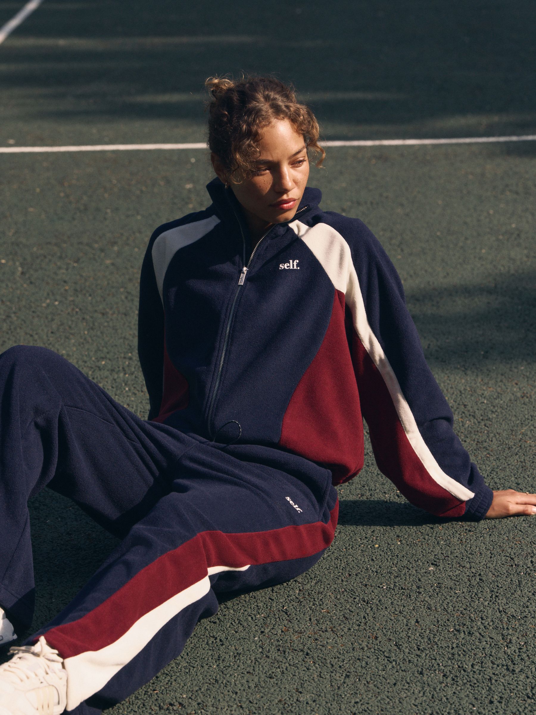 self. Wide Leg Fleece Joggers