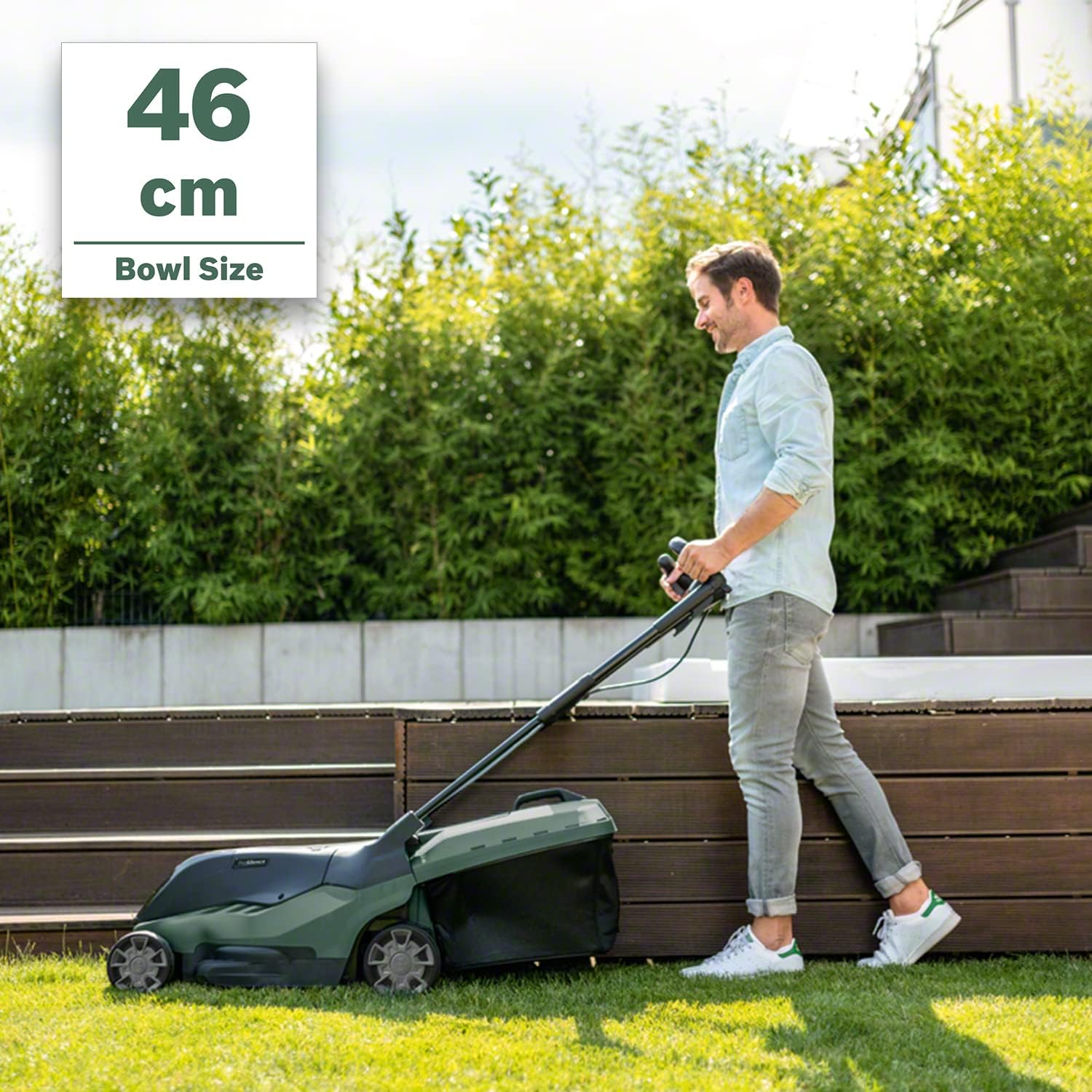 Bosch Akku Rasenmäher AdvancedRotak 36-750 (36 Volt, Ohne Akku, Schnittbreite: 44 cm, Rasenflächen bis 750 m², im Karton)