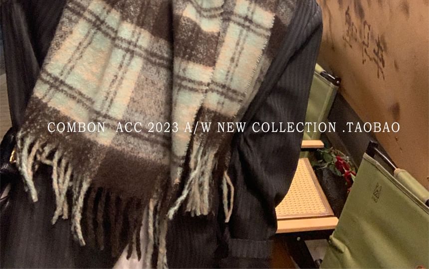 Combon - Geruite Fringe Sjaal