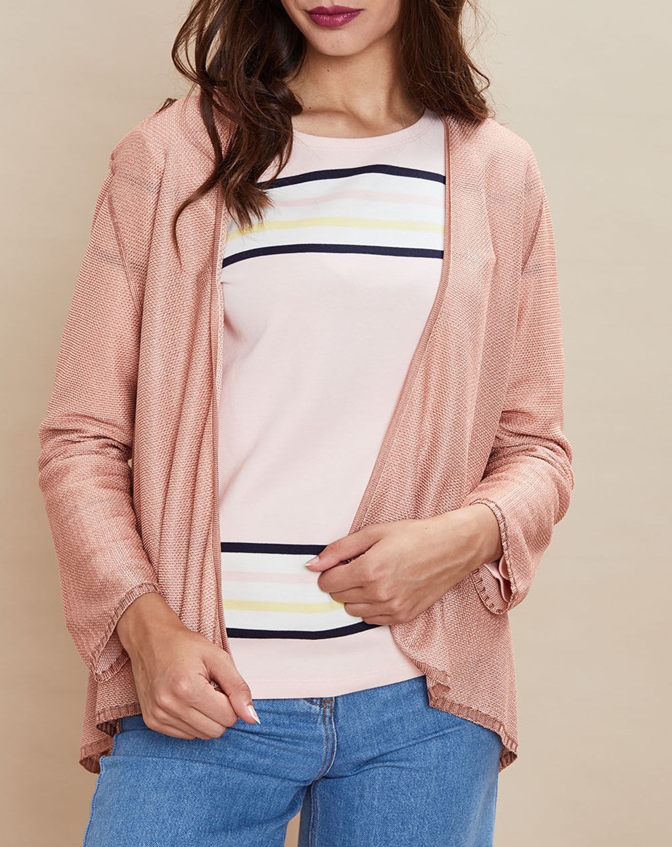 Devernois Gilet fin Galatée rose