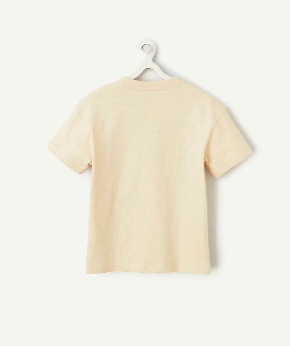 t-shirt garçon en coton bio jaune avec messages et motifs thème californie