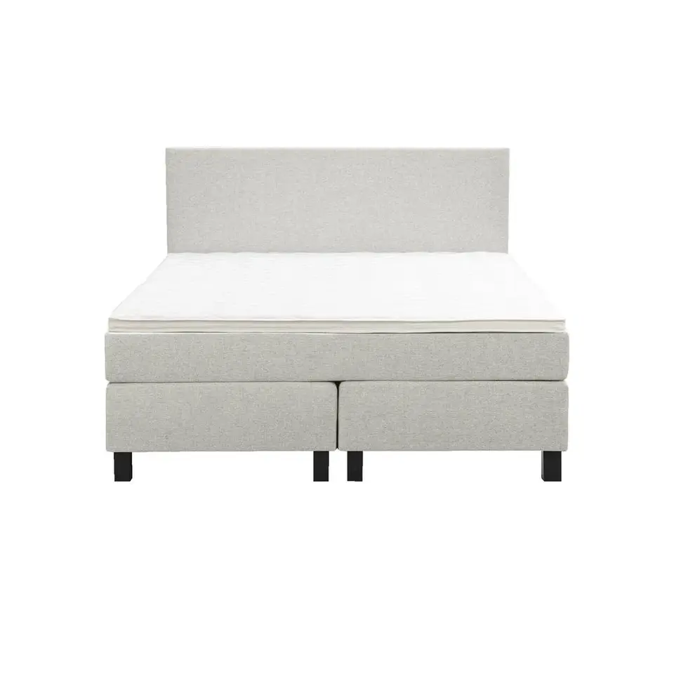 Boxspring Liv egaal - ecru - 140x200 cm - vierkante poot